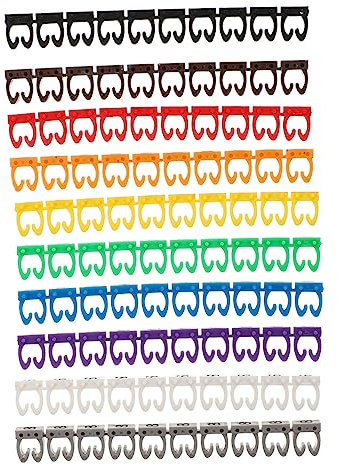 Angoily Etichette Per Cavi Identificative Multicolori in Plastica, Set Da 100 Pezzi 0-9 Per Gestione Professionale Di Cavi Usb e Alimentazione, Resistenti All’umidità Per Ufficio e Casa