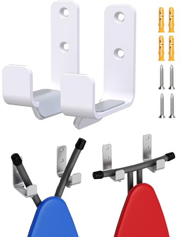 MUSVOH Bügelbrett Halter, Bügelbrett Halterung Wand Weiß Edelstahl, Bügel brett Aufhänger Wandhalterung für Waschküche Aufbewahrung, Bügel brett-Organizer