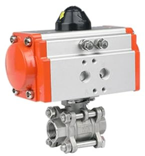 JGGCKNOGG DN50 2 Zoll Q611F-16P pneumatischer Innengewinde-Kugelhahn mit Gewinde, dreiteiliger Set-Endschalterfilter mit Magnetventil(Size:G_AC220V)
