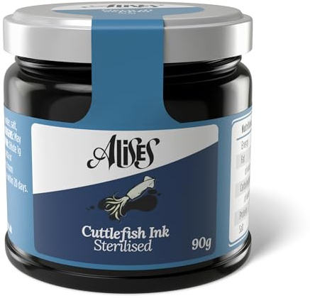 Alises Tarro de tinta de calamar de 90 g, 90 g de tinta comestible, listo para comer, nero di seppia
