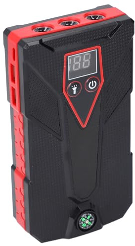 Starthilfe, 1000-A-Batterie-Starthilfe, Tragbar, 12-V-Autobatterie-Starthilfe für Bis zu 7-l-Benzin-/5,5-l-Dieselmotoren, Jump-Pack mit Schnelllade-USB 3.0-LED-hellem Licht