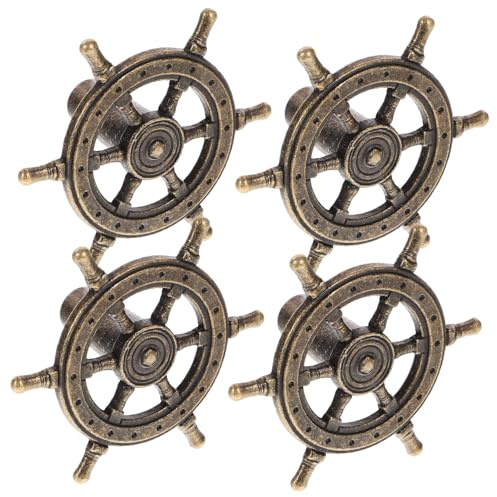 Hemobllo 4Pcs Vintage Cabinet Knobs Round Drawer Knobs for Cabinets Dresser Handles Cupboard Door Pulls Furniture Knobs for Wardrobe Closet Easy Install Home Decor