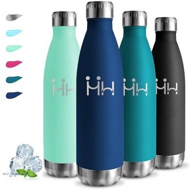 Botella Agua Acero Inoxidable, 750ml Botella Termica, sin BPA, Garrafa Termica, A Prueba de Fugas, Cantimplora Acero Inoxidable, Aislamiento al Vacío, Cantimplora para Escuela, Cámping, Oficina, Yoga