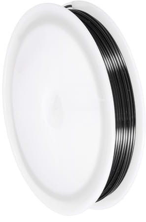QUARKZMAN 18 Gauge(1MM) Kupferdraht für Schmuckherstellung, anlaufbeständiger Perlenfaden für Schmuckherstellung Handwerksbedarf, Schwarz, 9M