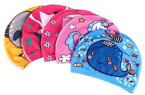 BESPORTBLE 5piezas Gorro De Baño para Gorra De Piscina Infantil Flores Resistente y Cómodo