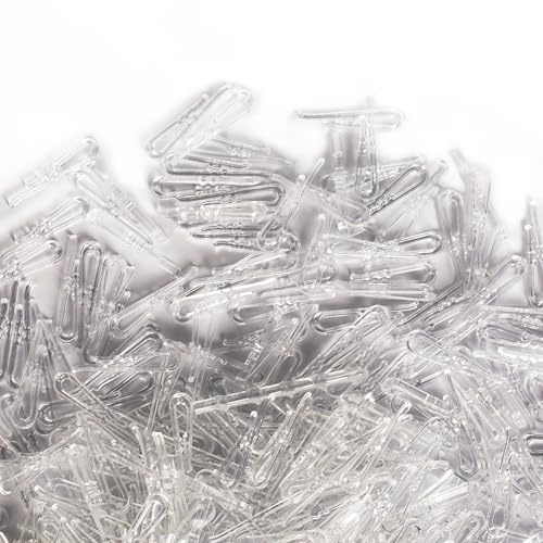 500 Pcs Plastic Alligator Clips, Clear U Shape Shirt Clipswith Teeth, Multipurpose Transparent Clothes Pins Garment Clipsfor Clothes Cloth Sock Pants Ties Fabric Clips Clamps (38mm)