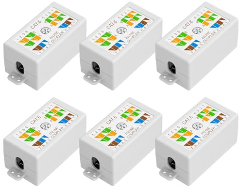 iwillink 6-Pack Cat6 Ethernet Junction Box, Punch Down Type, UTP | Cat 6 Junction Box, Compatible with Cat6/Cat5e/Cat5 23-26 AWG Network Cables, TIA/EIA 568A/B, Screw or Tape Mount