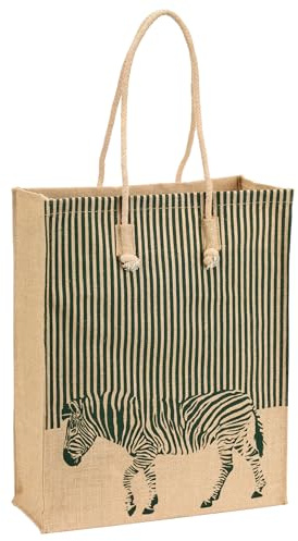 Sac Cabas en toile de Jute Naturel, Pliable et étanche, grande Capacité Motif Girafes