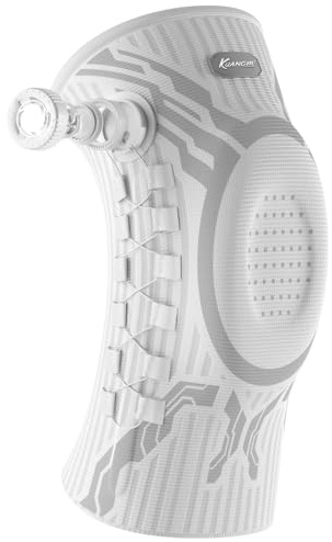 Kuangmi Kniebandage mit Drehknopf verstellbar - Zur Schmerzlinderung & Gelenkstützung bei Sport, Arthrose, Rehabilitation und täglichem Tragen, W-R-XL