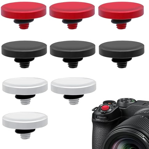 9 stycken metallutlösningsknappar konkav ergonomisk, utlösningsknapp för kameror för Fujifilm X100F X-T30 X-T3 X-T20 X-T2 X-T10 X-Pro2 X-E3 – kompatibel med Leica M9 och Sony RX1R II