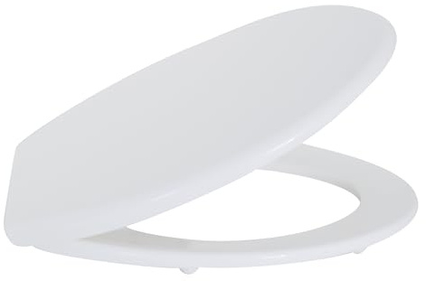 MSV WC Sitz Toilettensitz WC Deckel Klobrille Weiß mit Edelstahlscharnieren