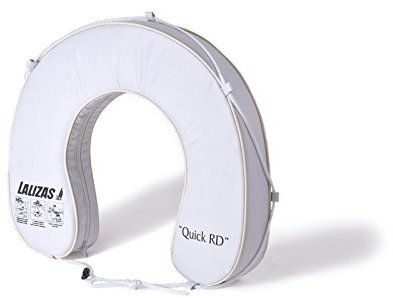 wellenshop Lalizas Hufeisen-Rettungsring Weiß 145N Polyester PVC-Keder mit Rundumleine UV-Beständig Rettungsreifen Hufeisenform Boot