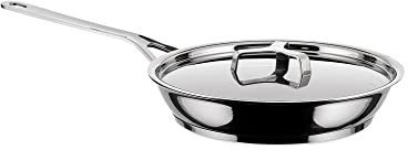 Alessi AJM110/24 Pots&Pans Padella a Manico Lungo in Acciaio Inossidabile 18/10 Lucido, 24 cm