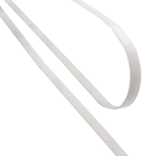 Klettband Selbstklebend 25 m Weiß - Flauschband Hochwertig, Vielseitig & Wiederverwendbar - Ideal für Hakenband, Kabelmanagement, Werkzeugorganisation