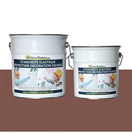 MATPRO - Peinture Étanche & Élastique pour Protection de Façade - pour Mortiers, Briques, Crépis, Fissurés ou Non, Avec ou Sans Relief - Bois - 20 Kg