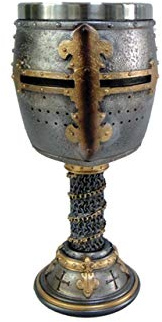 Nemesis Now B3245H7 Kreuzritterkelch, 18 cm, Silber, Harz mit Edelstahl-Einsatz, Einheitsgröße