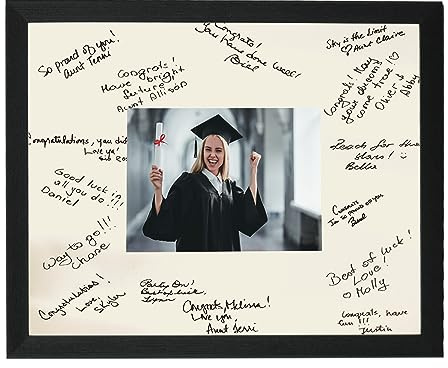 GarduationMall 11x14 Signature Picture Frame Holds 5x7 Photo with White Mat for Wedding Graduation | Wall or Tabletop Display