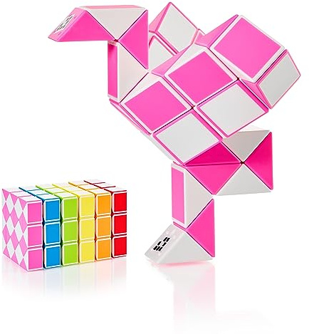 CUBIDI® Original Magic Snake - 36 Blöcke Rosa ⎥ Knobelspiele für Kinder und Erwachsene ⎥ ideal als Mitgebsel Kindergeburtstag, Kindergeburtstag Gastgeschenke oder kleine Geschenke für Kinder