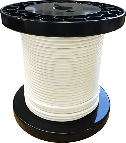 Edelstahlseil 1x19, 3mm Ø mit PVC (weiß) auf 7mm ummantelt, 100m Nutzlänge | rostfrei, hart, geringe Dehnung - Tecklenborg, Kegel GmbH