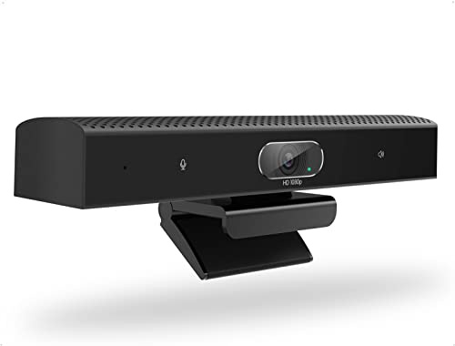 PolaTab Conference Room Camera, 3-in-1, 1080p Full HD Webcam with Microphone and Speaker, USB Plug and Play, Wide Angle Video Conference Camera for Desktop, Laptop, Mac, PC (Black)
