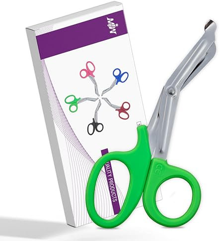 Utility Bandage Fire Rescue Tuff Cut Scissor First Aid Nurse Paramedic Trauma Shears First Aid Medical Scissors CE (Green 7.5)