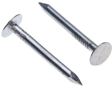 Clou a Tete Toiture en Feutre 30mm (Paquet de 100) Clous Grosse Tête Galvanisés pour le Bricolage la Décoration d'intérieur et la Construction Taille Toit de Abri de Toit Maisons d'été Cabines