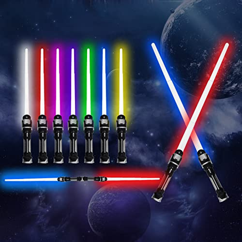 SHOWHEEL 2 Pezzi Spada Laser Giocattolo Elettronica,Spade Laser per Bambini,Spada Lasers Giocattolo,allungabile,Lightsaber Light Up Toy,Bambini Light Up Sword,Giocattol Festa Fluorescente