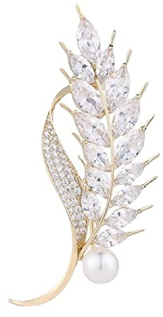 Kristall Weizen Brosche, Brosche Strass Corsage, Perle und Diamant Damen Pin, Personalisierte Vielseitige Pins, Verwendet für Mäntel, Schals, Schals und Röcke