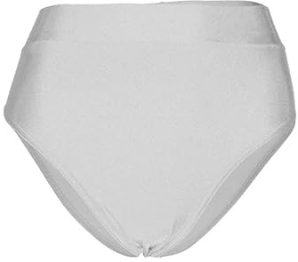 Prime fashions - Girls Shiny Nylon- Hot Pants - High Waist Perfect for Yoga, School, Sportswear (White, 13-14 Years)