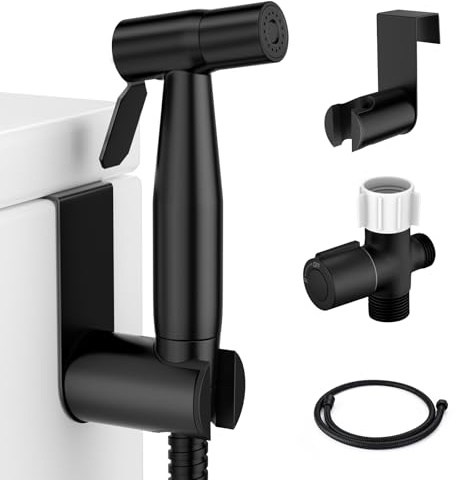 Fekivasy Handheld Bidet Sprayer for Toilet, Matte Black, Muslim Shower