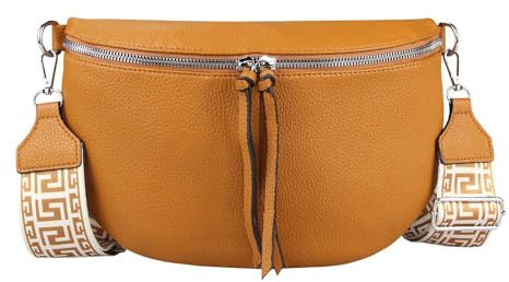 OBC Damen Tasche Bodybag Gürteltasche Crossbody Brusttasche Umhängetasche Hüfttasche Crossover Bauchtasche Schultertasche Handytasche Kunstleder Senfgelb