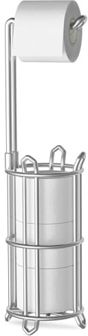 AFAjwsc Toilet Roll Holder Free Standing Folding Paper Holder Stand, Free-Standing Toilet Roll Storage Dispenser Holds 4 Paper Roll