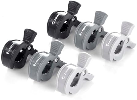 Jané Clips Carrito Bebé,Pack 6, Pinzas Multiusos Gran Apertura 5,5 cm, Universales para Muselinas, Mantas y Juguetes