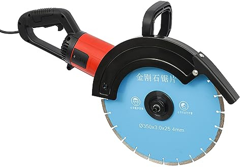 Elektrische Steinsäge 3500W Elektrische Betonsäge mit Verstellbarer Schutzabdeckung Wandnutfräse Einstellbare Schnitttiefe 85-140mm
