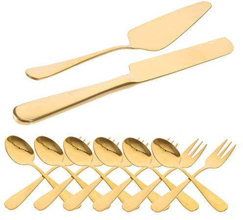 Cabilock Coupe-gâteau Et Spatule Acier Inoxydable Outil De Division De Gâteau Ensemble De Coupe De Gâteau Avec Fourchettes Et Cuillères Pour Fête Et Mariage