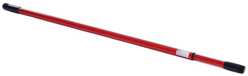 BawiTec Qualitäts Teleskopstiele stufenlos verstellbar ausziehbar mit Gewinde und Aufhängekappe Stiel Metallstiel für Besen,Schrubber,Wischer Teleskopstange Telesstiel (1 Stiel, rot, 140cm)
