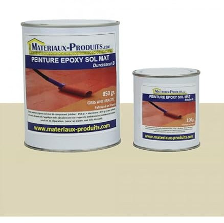 MATPRO - Peinture Epoxy Sol, Mur Aspect Mat - Sans Solvant, Auto-Lissant - Application Support Intérieur Horizontal/Vertical - Ivoire - 5Kg