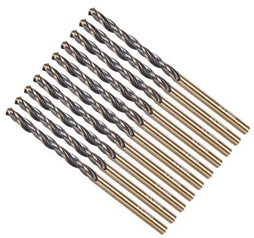 METALLIXITY Drill Bit (3mm) 4341 High-Speed Steel Black & Gold 10Pcs | Straight Shank 118° Black and Gold Finish for Copper Aluminum Wood Plastic Medium Hard Metal