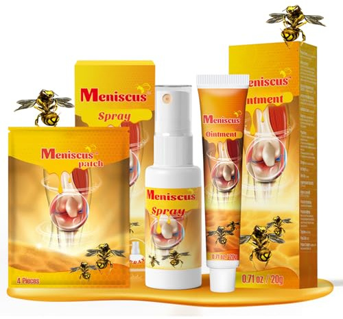 EONFAVE Bienengift Pflege Set mit Creme, Spray und Pflastern, Bee Cream Hautpflege für Knie, Nacken, Schultern und Rücken, Schnell Einziehende Massagepflege