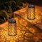 Lanterna Solare da Esterno, 2 Pezzi Metallo Lanterne da Esterno IP65 Impermeabile LED Luce Retro Illuminazione per Esterni Patio Giardino Balcone Terrazza Festa Decorazione