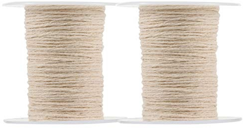 DIYEAH 2 Set Di Spago Bougie Tremolante Etichette Di Candele Stoppini Per Candele Candelieri Kit Per La Produzione Di Candele Stoppini Di Cotone Beige 2 * 2