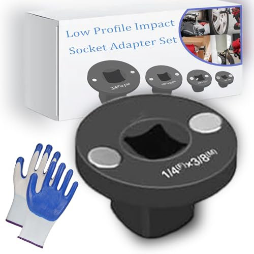 Set di 4 adattatori per bussole a basso profilo, set di adattatori per prese a basso profilo, da 3/4 a 1, 1/2 a 3/4, 1/2 | 1/4 a 3/8, per strumenti automobilistici e fai da te (da 1/4 a 3/8)