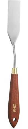 QUARKZMAN Coltello Da Pittura A Palette 3.15 x 0.94 Lama A Goccia In Acciaio Inossidabile Lunghezza 9.06 Spatola Coltelli Da Pittura Con Foro Manico In Legno Di Faggio, Rosso/Argento