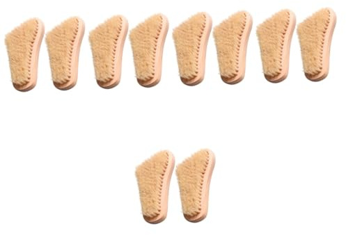 JECOMPRIS Pinceles para Pulir Zapatos De Madera con Cerdas De Cerdo Cepillo De Limpieza para Botas Accesorio Práctico para Cuidado del Calzado 2 Piezas X 5