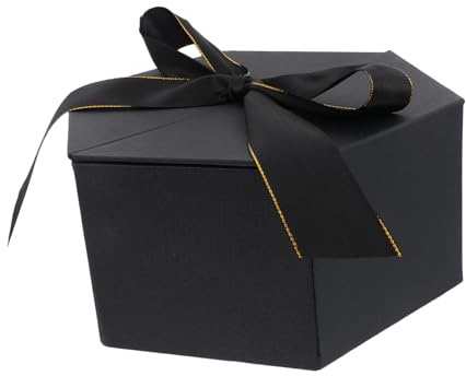 TEMPNAP Elegante Sechseckige Geschenkbox Schwarz Kleine Pralinenschachtel für Valentinstag Süßigkeiten Verpackung Hochwertige Karton Geschenkverpackung für Schokolade und Festtage