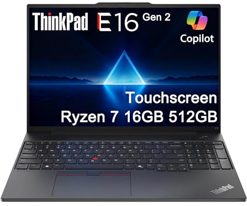 Lenovo ThinkPad E16 Gen 2 - Laptop empresarial (pantalla táctil FHD+ de 16 pulgadas, AMD Ryzen 5 7535U (> Intel i7-1255U), 32 GB DDR5 RAM, 1 TB SSD), huellas dactilares, retroiluminación, cámara web