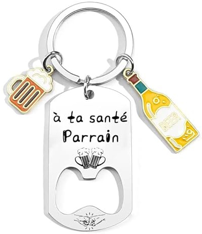 QTZXZX Cadeau Veux tu etre mon parrain Porte Clé Parrain Cadeau Parrain Demande Personnalisé décapsuleur Homme Anniversaire bapteme fête des pères (3)