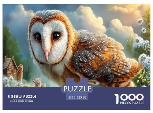 gufo fienileJigsaw Puzzle Impossibili 1000 Pezzi prato fiore Decorazione Per La Casa. Giochi Rilassamento E Intelligence Per Adulti E Ragazzi Da 14 Anni 52x38cm/1000pcs