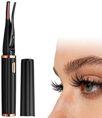 Beheizte Wimpernzange, 2026 Neu Electric Eyelash Curler Heated Curlers mit 3 Temperatureinstellungen, Elektrische Wimpernzange mit LED, Heated Eyelash Curler für Natürlicher Schwung (Schwarz)