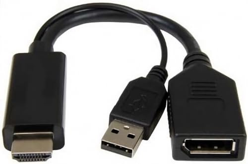 Link LKADAT20203 - Pack 3 Adaptadores Activos HDMI Macho → DisplayPort 1.2 Hembra 4K - con Conector USB - Compatible PC, Notebook, Monitor
